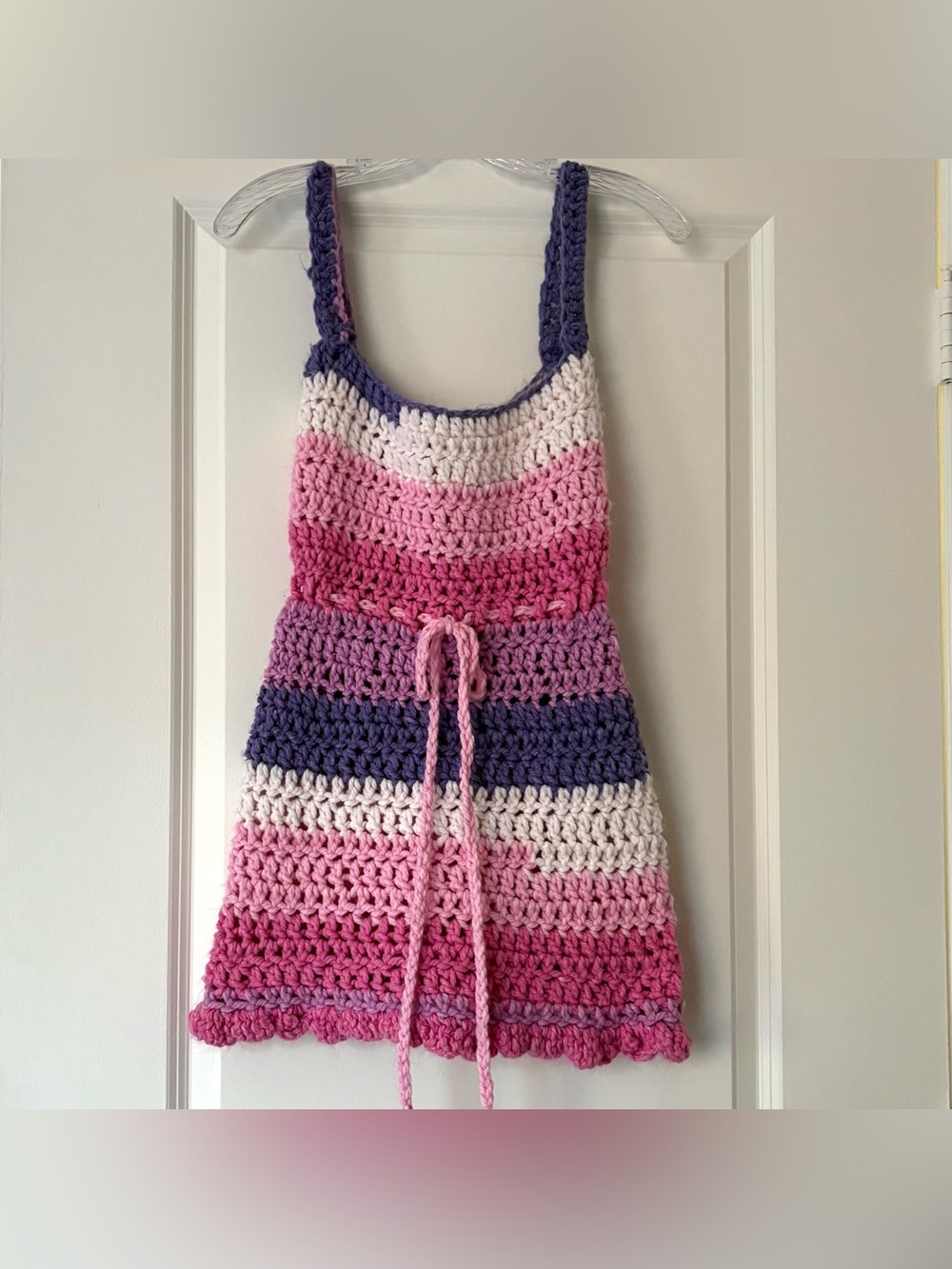 Handmade crochet mini dress